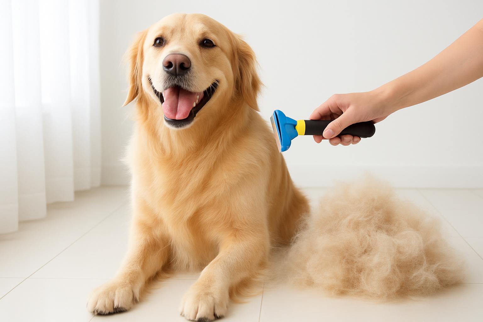 Dog deshedding tool — KING KOMB removes loose undercoat fur